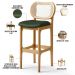 Kit 02 Banquetas Altas Para Cozinha Bancada Sala Tela Betta Fixa L02 Couríssimo Verde Musgo - Lyam