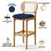 Kit 02 Banquetas Altas Para Cozinha Bancada Sala Tela Betta Fixa L02 Suede Azul Marinho - Lyam