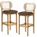 Kit 02 Banquetas Altas Para Cozinha Bancada Sala Tela Betta Fixa L02 Suede Marrom - Lyam