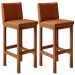 Kit 02 Banquetas Altas Para Cozinha Sala De Jantar Fixa Alya L02 Couríssimo Camel - Lyam Decor