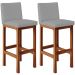 Kit 02 Banquetas Altas Para Cozinha Sala De Jantar Fixa Alya L02 Facto Cinza - Lyam Decor