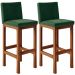 Kit 02 Banquetas Altas Para Cozinha Sala De Jantar Fixa Alya L02 Facto Verde Musgo - Lyam Decor
