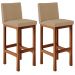Kit 02 Banquetas Altas Para Cozinha Sala De Jantar Fixa Alya L02 Linho Bege Escuro - Lyam Decor