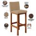 Kit 02 Banquetas Altas Para Cozinha Sala De Jantar Fixa Alya L02 Linho Bege Escuro - Lyam Decor