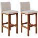 Kit 02 Banquetas Altas Para Cozinha Sala De Jantar Fixa Alya L02 Linho Cru - Lyam Decor