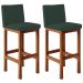 Kit 02 Banquetas Altas Para Cozinha Sala De Jantar Fixa Alya L02 Linho Verde Musgo - Lyam Decor