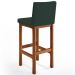 Kit 02 Banquetas Altas Para Cozinha Sala De Jantar Fixa Alya L02 Linho Verde Musgo - Lyam Decor