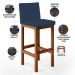 Kit 02 Banquetas Altas Para Cozinha Sala De Jantar Fixa Alya L02 Suede Azul Marinho - Lyam Decor
