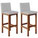 Kit 02 Banquetas Altas Para Cozinha Sala De Jantar Fixa Alya L02 Suede Cinza - Lyam Decor
