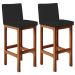 Kit 02 Banquetas Altas Para Cozinha Sala De Jantar Fixa Alya L02 Suede Preto - Lyam Decor