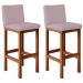 Kit 02 Banquetas Altas Para Cozinha Sala De Jantar Fixa Alya L02 Suede Rosê - Lyam Decor