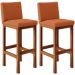 Kit 02 Banquetas Altas Para Cozinha Sala De Jantar Fixa Alya L02 Tecido Terracota - Lyam Decor