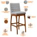 Kit 02 Banquetas Altas Para Cozinha Sala De Jantar Fixa Mila L02 Bouclê Cinza - Lyam Decor