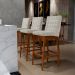 Kit 02 Banquetas Altas Para Cozinha Sala De Jantar Fixa Mila L02 Bouclê Creme - Lyam Decor