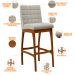 Kit 02 Banquetas Altas Para Cozinha Sala De Jantar Fixa Mila L02 Bouclê Creme - Lyam Decor