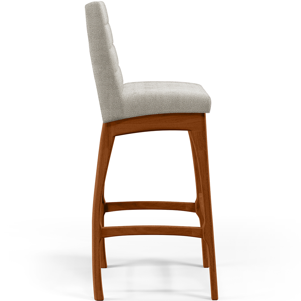 Kit 02 Banquetas Altas Para Cozinha Sala De Jantar Fixa Mila L02 Bouclê Creme - Lyam Decor