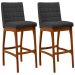 Kit 02 Banquetas Altas Para Cozinha Sala De Jantar Fixa Mila L02 Bouclê Preto - Lyam Decor
