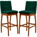 Kit 02 Banquetas Altas Para Cozinha Sala De Jantar Fixa Mila L02 Bouclê Verde - Lyam Decor
