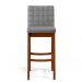 Kit 02 Banquetas Altas Para Cozinha Sala De Jantar Fixa Mila L02 Facto Cinza Fosco - Lyam Decor