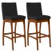 Kit 02 Banquetas Altas Para Cozinha Sala De Jantar Fixa Mila L02 Facto Preto Fosco - Lyam Decor