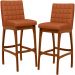 Kit 02 Banquetas Altas Para Cozinha Sala De Jantar Fixa Mila L02 Tecido Terracota - Lyam Decor