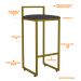 Kit 02 Banquetas Altas Para Cozinha Sala De Jantar Hanna L02 Dourado Linho Chumbo - Lyam Decor