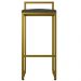 Kit 02 Banquetas Altas Para Cozinha Sala De Jantar Hanna L02 Dourado Linho Chumbo - Lyam Decor