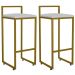 Kit 02 Banquetas Altas Para Cozinha Sala De Jantar Hanna L02 Dourado Linho Cinza - Lyam Decor