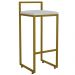 Kit 02 Banquetas Altas Para Cozinha Sala De Jantar Hanna L02 Dourado Linho Cinza - Lyam Decor