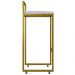 Kit 02 Banquetas Altas Para Cozinha Sala De Jantar Hanna L02 Dourado Linho Cinza - Lyam Decor