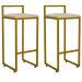 Kit 02 Banquetas Altas Para Cozinha Sala De Jantar Hanna L02 Dourado Suede Bege - Lyam Decor