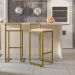 Kit 02 Banquetas Altas Para Cozinha Sala De Jantar Hanna L02 Dourado Suede Bege - Lyam Decor