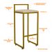 Kit 02 Banquetas Altas Para Cozinha Sala De Jantar Hanna L02 Dourado Suede Bege - Lyam Decor