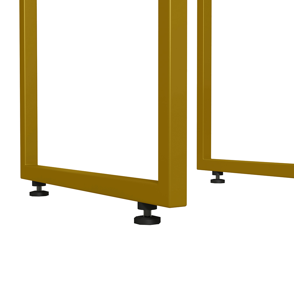 Kit 02 Banquetas Altas Para Cozinha Sala De Jantar Hanna L02 Dourado Suede Bege - Lyam Decor