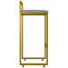 Kit 02 Banquetas Altas Para Cozinha Sala De Jantar Hanna L02 Dourado Suede Cinza - Lyam Decor