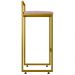Kit 02 Banquetas Altas Para Cozinha Sala De Jantar Hanna L02 Dourado Suede Rosê - Lyam Decor