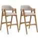 Kit 02 Banquetas Altas Para Cozinha Sala de Jantar Bar Suran L02 Bouclê Creme - Lyam Decor