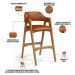 Kit 02 Banquetas Altas Para Cozinha Sala de Jantar Bar Suran L02 Couríssimo Camel - Lyam Decor
