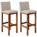 Kit 02 Banquetas Altas Para Cozinha Sala de Jantar Fixa Alya L02 Linho Bege - Lyam Decor