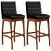 Kit 02 Banquetas Altas Para Cozinha Sala de Jantar Fixa Mila B04 Couríssimo Preto - Lyam Decor