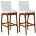 Kit 02 Banquetas Altas Para Cozinha Sala de Jantar Fixa Mila B04 Facto Branco Fosco - Lyam Decor