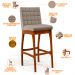 Kit 02 Banquetas Altas Para Cozinha Sala de Jantar Fixa Mila B04 Linho Bege - Lyam Decor