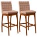 Kit 02 Banquetas Altas Para Cozinha Sala de Jantar Fixa Mila B04 Linho Rosê - Lyam Decor