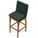 Kit 02 Banquetas Altas Para Cozinha Sala de Jantar Fixa Mila B04 Linho Verde Musgo - Lyam Decor