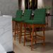 Kit 02 Banquetas Altas Para Cozinha Sala de Jantar Fixa Mila B04 Suede Verde Musgo - Lyam Decor