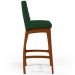 Kit 02 Banquetas Altas Para Cozinha Sala de Jantar Fixa Mila B04 Suede Verde Musgo - Lyam Decor