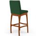 Kit 02 Banquetas Altas Para Cozinha Sala de Jantar Fixa Mila B04 Suede Verde Musgo - Lyam Decor