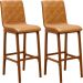 Kit 02 Banquetas Altas Para Cozinha Sala de Jantar Fixa Zoe B04 Couríssimo Whisky - Lyam Decor