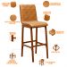 Kit 02 Banquetas Altas Para Cozinha Sala de Jantar Fixa Zoe B04 Couríssimo Whisky - Lyam Decor