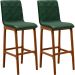Kit 02 Banquetas Altas Para Cozinha Sala de Jantar Fixa Zoe B04 Facto Verde Musgo - Lyam Decor